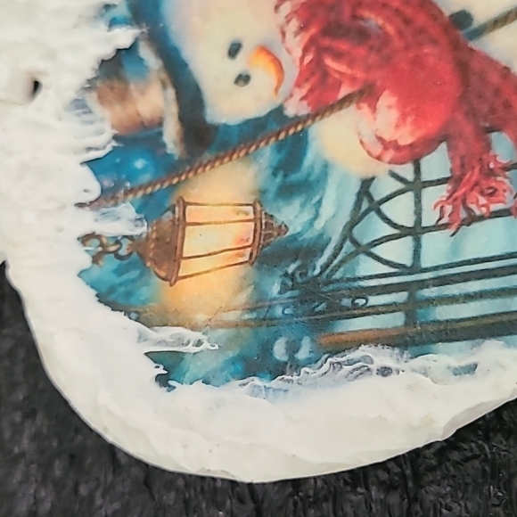 Snowman Shell Christmas Ornament (Handcrafted) - Picture 6 of 7